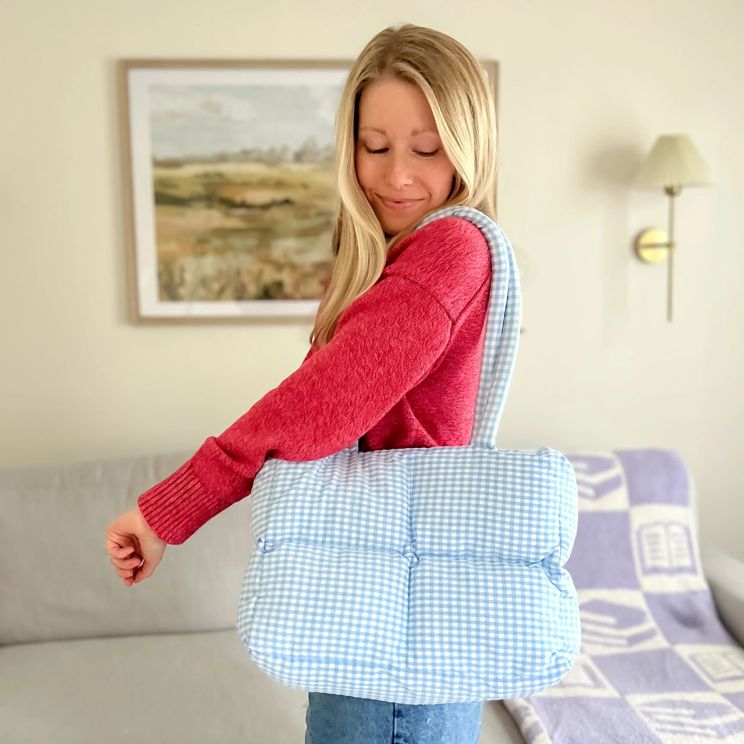 Gingham Book Tote - Image 2