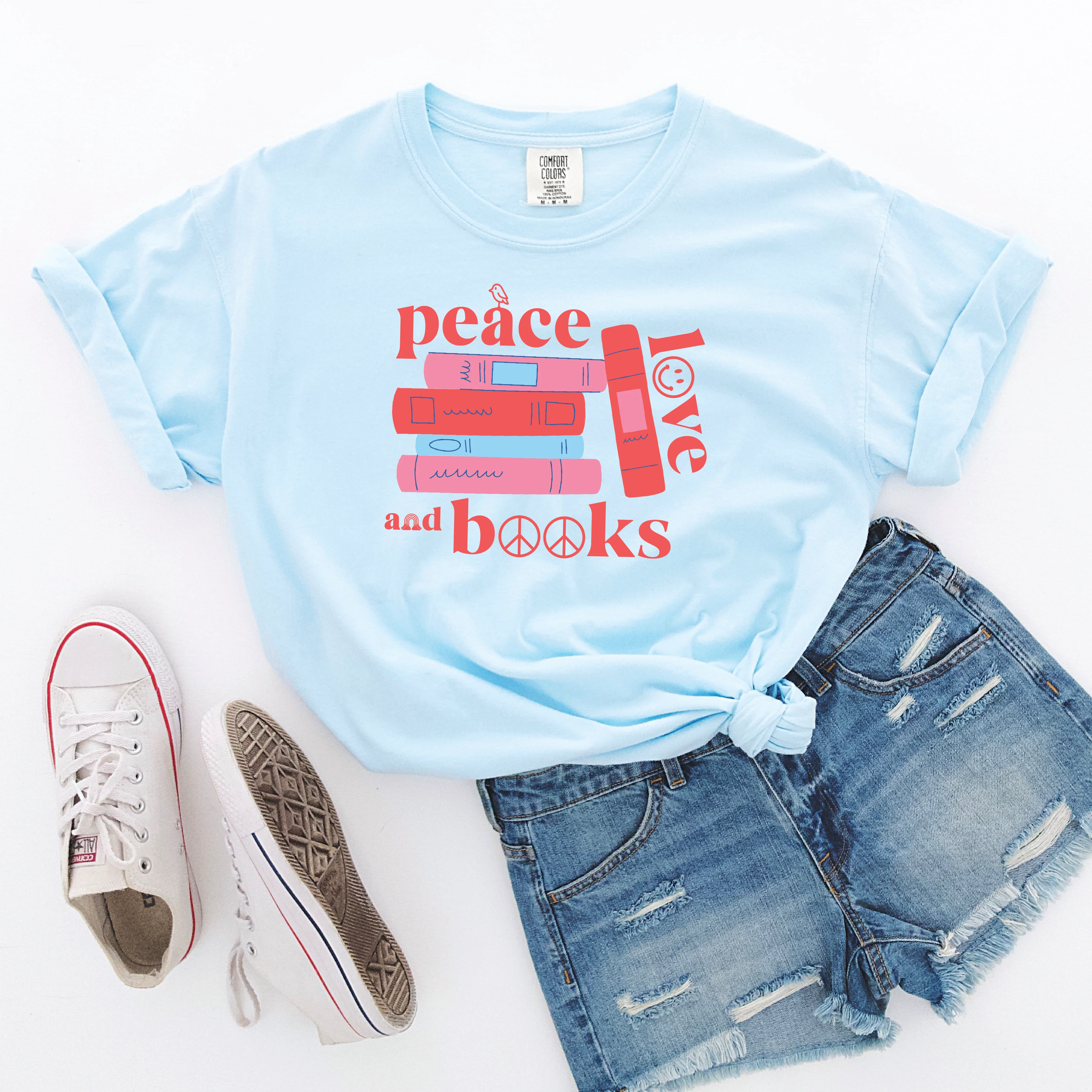 Peace, Love & Books Tee